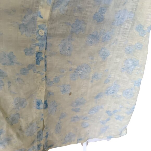 Vintage Character Womens Button-Down Short Sleeve Nightgown W/ Lace Collar & Flo - Picture 3 of 6